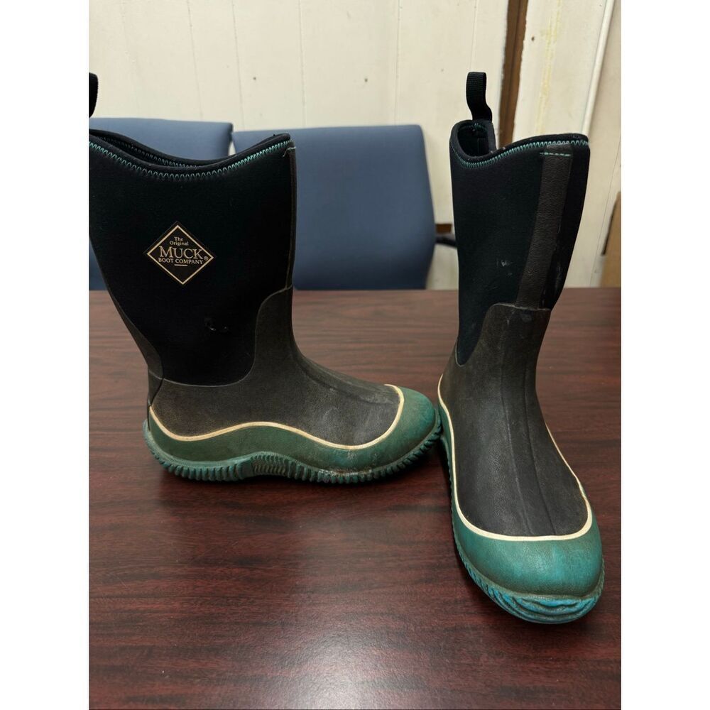 The Muck Boot Company Kids Black and Green Muck Boots